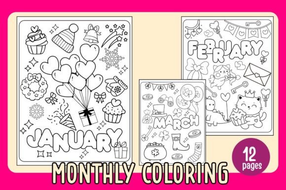 Download Happiness Months with Coloring Book - K Collection