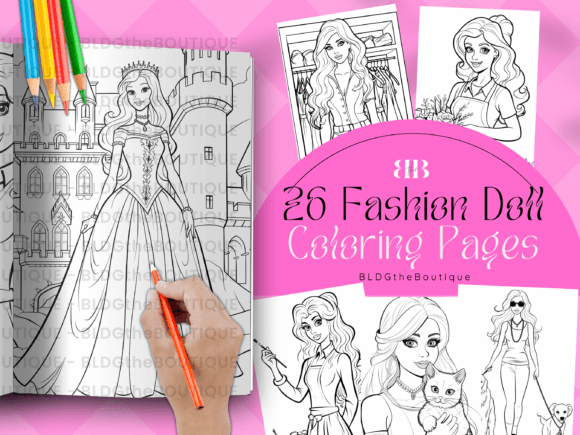Download Fashion Doll KDP Coloring Book Interior - K Collection