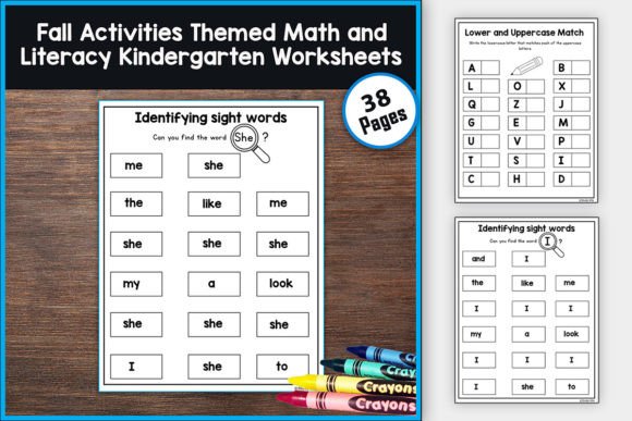 Download Fall Math and Literacy Autumn Worksheets - K Collection