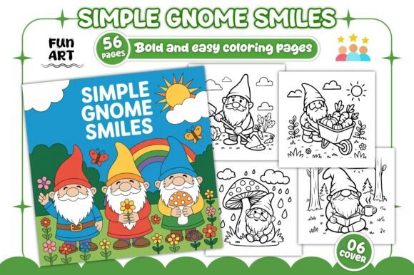 Download Simple Gnome Smiles Coloring Book - K Collection