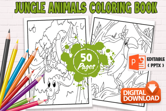 Download Jungle Animals Coloring Book for Teens - K Collection