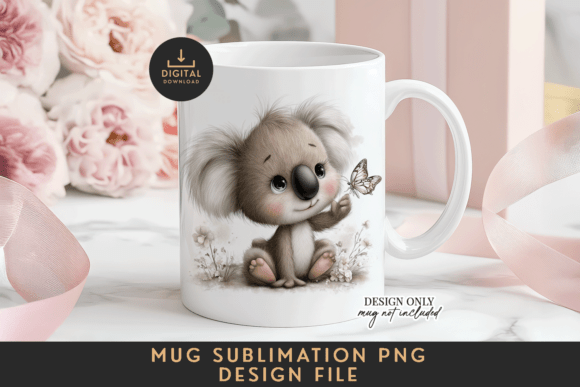 Download Monochrome Koala Mug Sublimation PNG Ful - K Collection