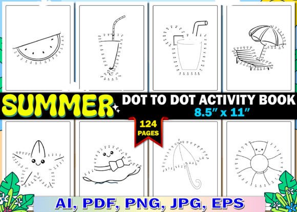 Download Summer Dot to Dot Pages for Kids - K Collection