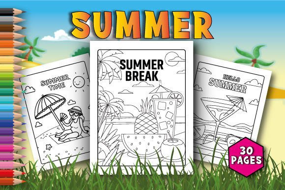 Download Summer Coloring Pages for Kids - K Collection
