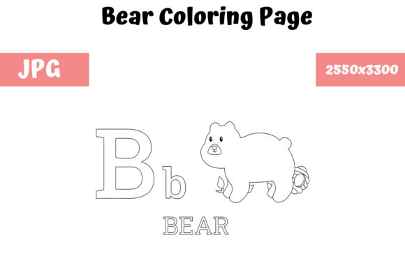 Download KDP ABC Bear Coloring Page for Kids - K Collection