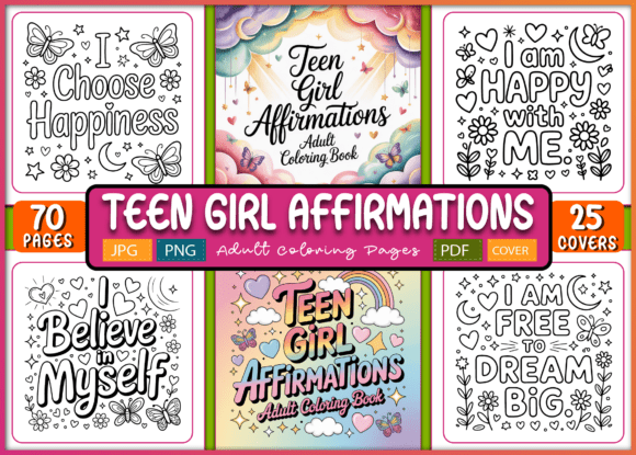 Download Teen Girl Affirmations – Coloring Book - K Collection