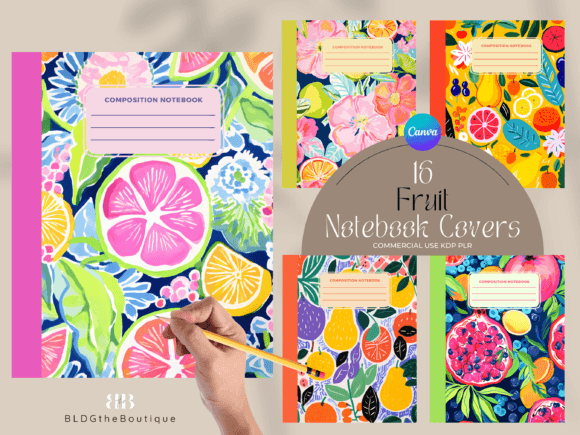 Download 16 Fruit KDP Composition Journal Covers - K Collection