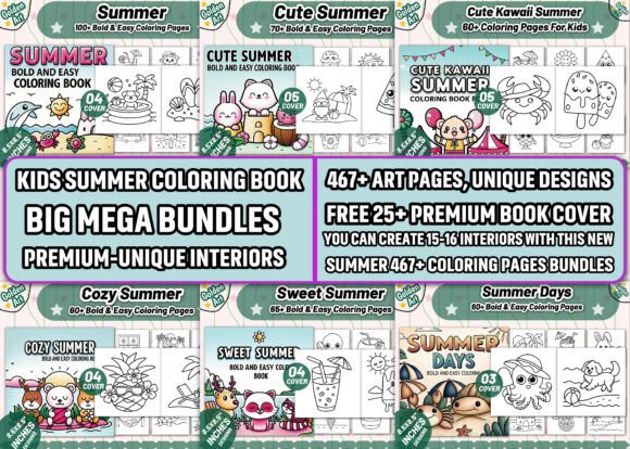 Download KIDS SUMMER COLORING BOOK BIG BUNDLE-KDP - K Collection