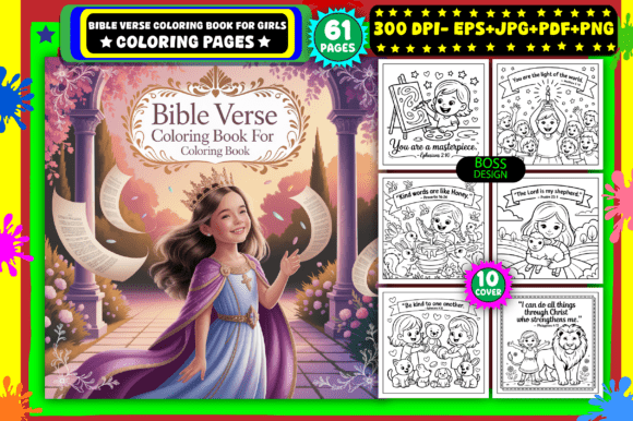 Download Bible Verse Coloring Book for Girls - K Collection