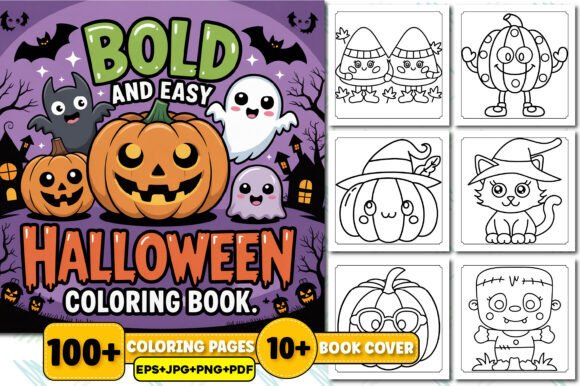 Download Bold and Easy Halloween Coloring Book - K Collection