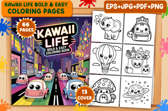Download Kawaii Life Bold &amp; Easy Coloring Pages - K Collection