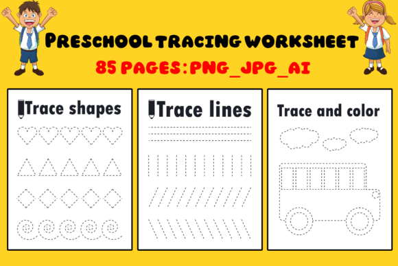 Download Preschool Tracing Worksheet ,pencil Cont - K Collection
