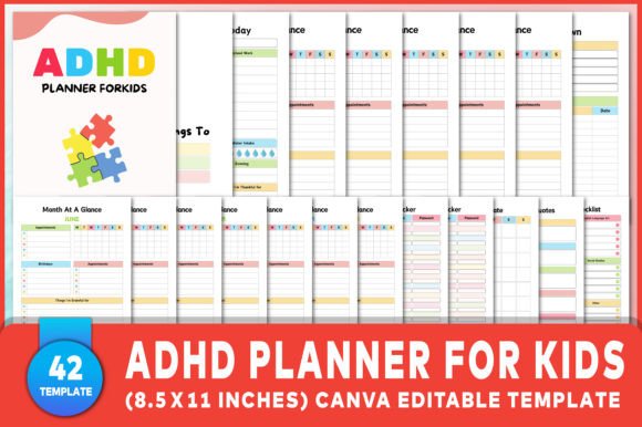 Download Editable ADHD Planner for Kids - K Collection