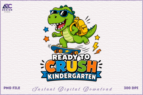 Download Back to School Kindergarten Dino PNG - K Collection