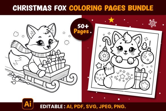 Download Christmas Fox Winter Kdp Coloring Pages - K Collection