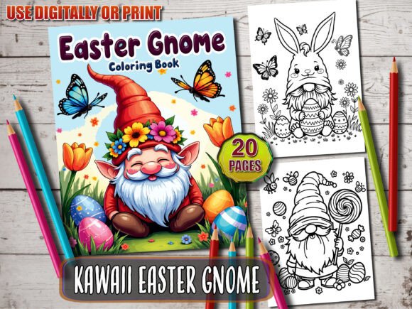 Download Kawaii Easter Gnome Coloring Book - K Collection