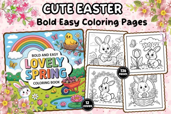 Download Bold &amp; Easy Lovely Spring Coloring Book - K Collection