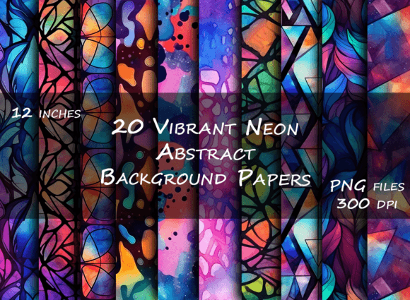 Download Vibrant Neon Abstract Background Papers - K Collection