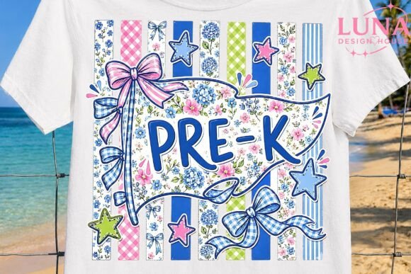 Download Pre-K Floral Bow Back to School PNG - K Collection