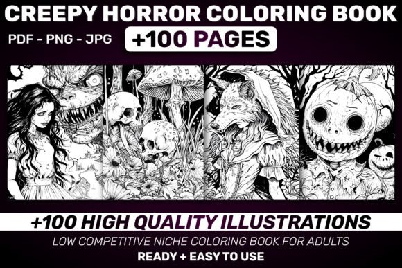 Download HORROR CREEPY COLORING BOOK for ADULTS - K Collection