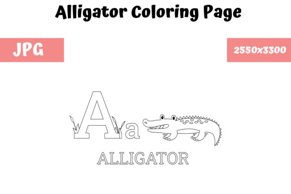 Download KDP ABC Alligator Coloring Page for Kids - K Collection