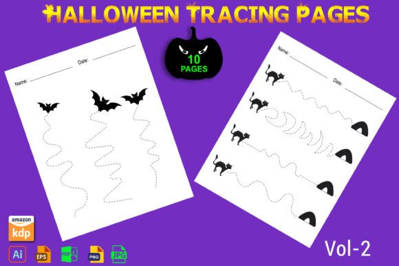 Download Halloween Pencil Control Pages for Kids - K Collection