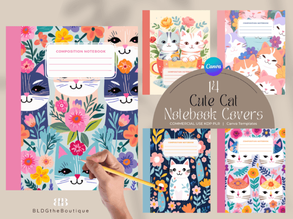 Download Cute Cat KDP Composition Notebook Covers - K Collection