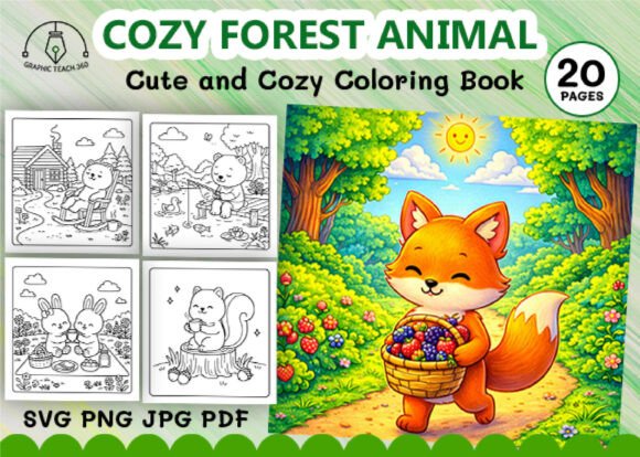 Download Cozy Forest Animal Coloring Book - K Collection