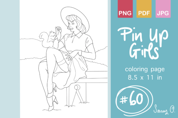 Download Retro Pin Up Girls for KDP Coloring Book - K Collection