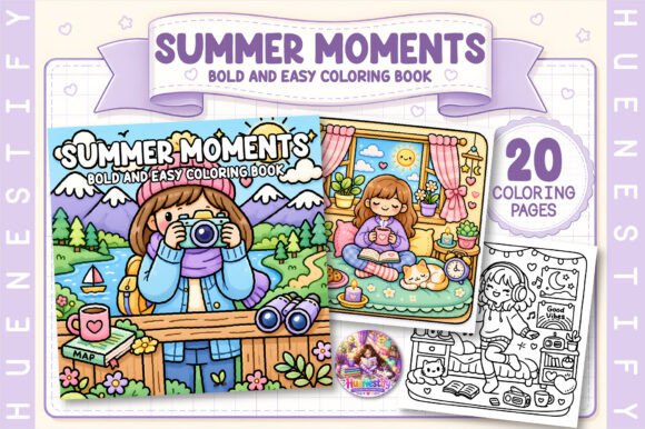 Download Summer Moments Bold &amp; Easy Coloring Book - K Collection