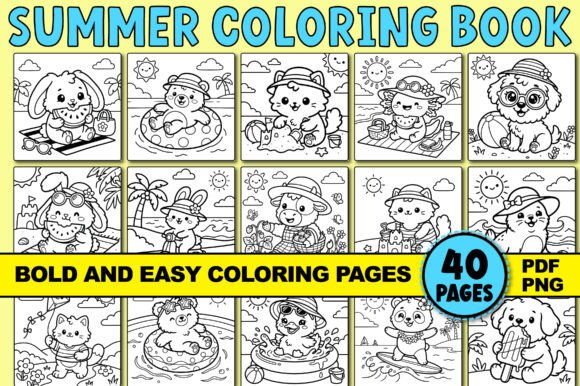 Download EASY and BOLD SUMMER CUTE COLORING BOOK - K Collection