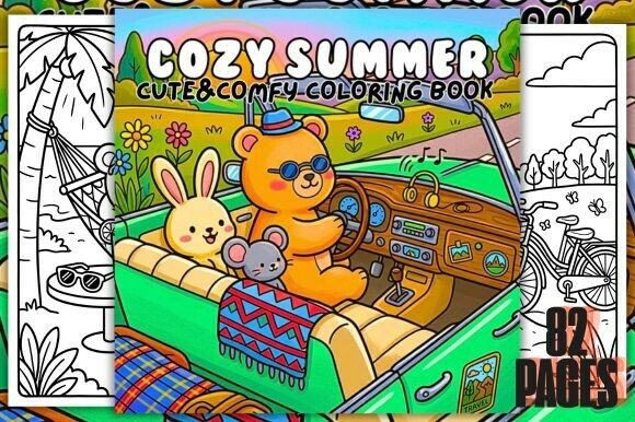Download Cozy Summer Cute&amp;Comfy Coloring Book - K Collection