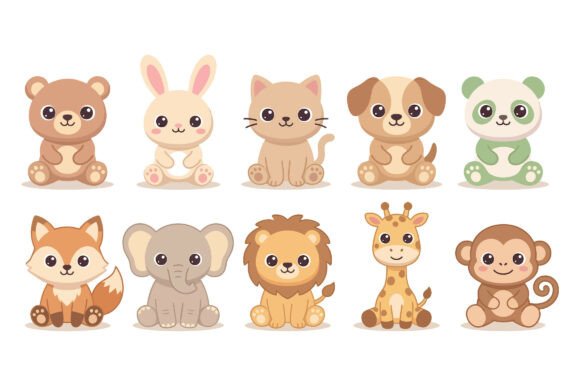 Download Cute Animals Kids Illustration Bundle - K Collection