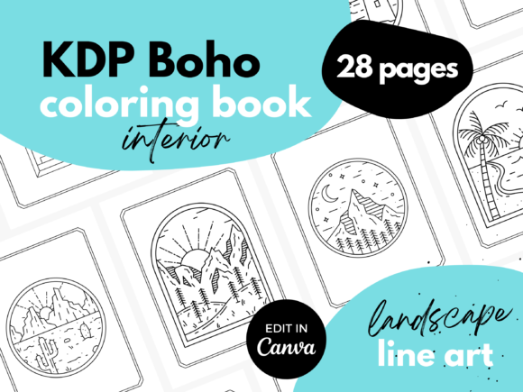 Download Boho Landscape Coloring Book - K Collection