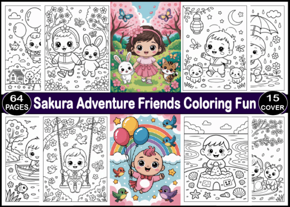 Download 64 Sakura Adventure Friends Coloring Fun - K Collection