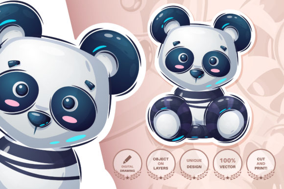 Download Teddy Panda - Cartoon Character Sticker - K Collection