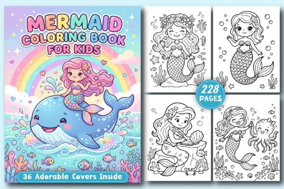 Download Mermaid Coloring Pages for Kids - K Collection