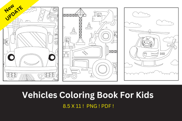 Download Vehicles Coloring Book for Kids Vol-3 - K Collection
