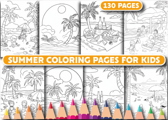 Download Summer Coloring Pages for Kids - K Collection