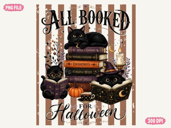 Download Halloween Book Lover PNG Cat Witch Books - K Collection
