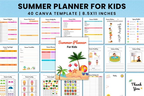 Download Summer Planner for Kids Canva KDP - K Collection