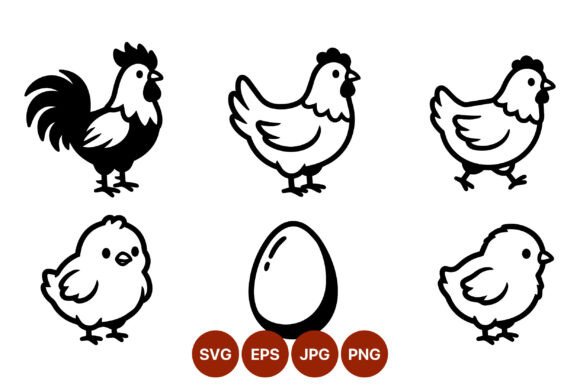 Download Rooster Hen Chick Egg Vector Art - K Collection