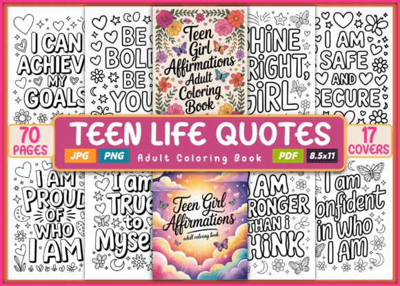 Download Teen Girl Affirmations Coloring Book - K Collection