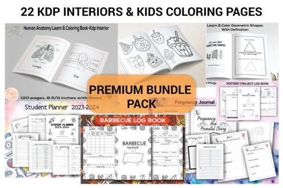 Download 22 KDP Interiors &amp; Kids Coloring Bundle - K Collection