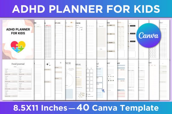 Download ADHD Planner for Kids Canva Template - K Collection