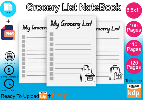 Download Grocery List Notebook Shopping List KDP - K Collection