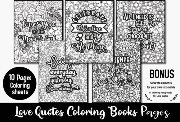 Download Romantic Love Quotes Coloring Book Pages - K Collection