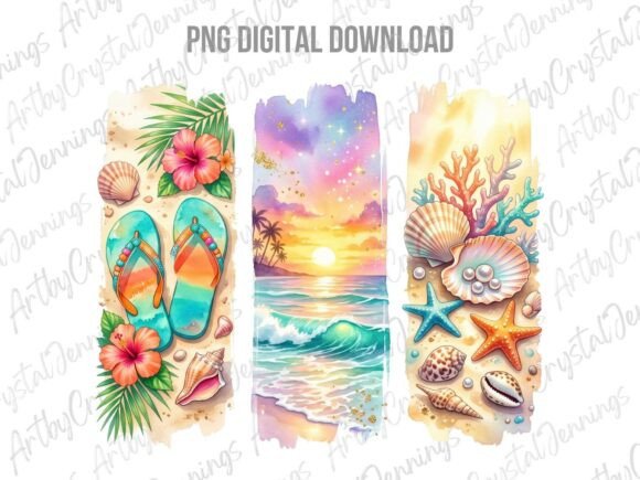 Download Summer Beach Watercolor Brushstroke PNG - K Collection