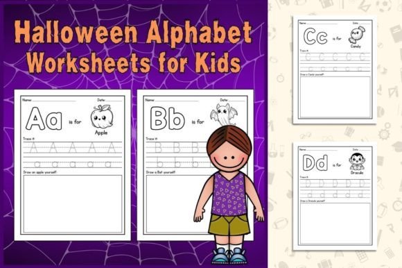 Download Halloween Alphabet Worksheets for Kids - K Collection