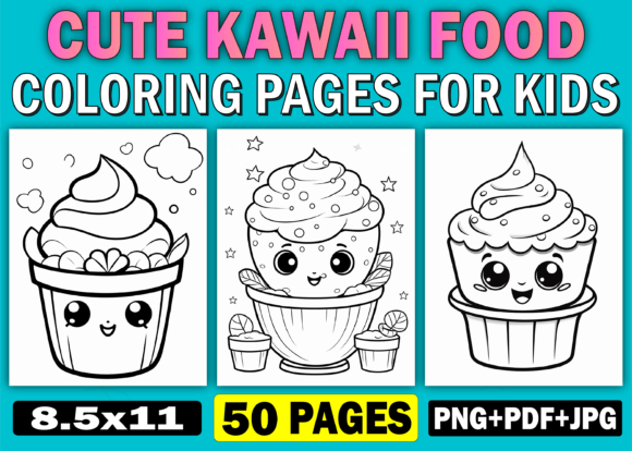 Download Cute Kawaii Food Coloring Pages for Kids - K Collection
